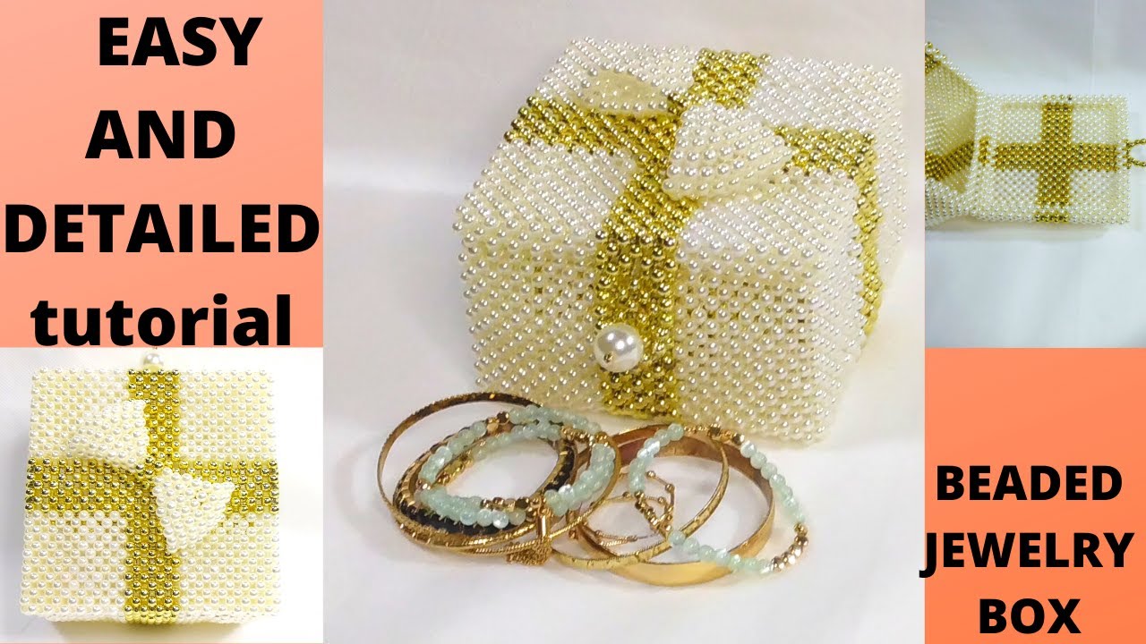 BEADED JEWELRY BOX TUTORIAL (beginner friendly) HOW TO MAKE  JEWELRY BOX // VERY DETAILED TUTORIAL