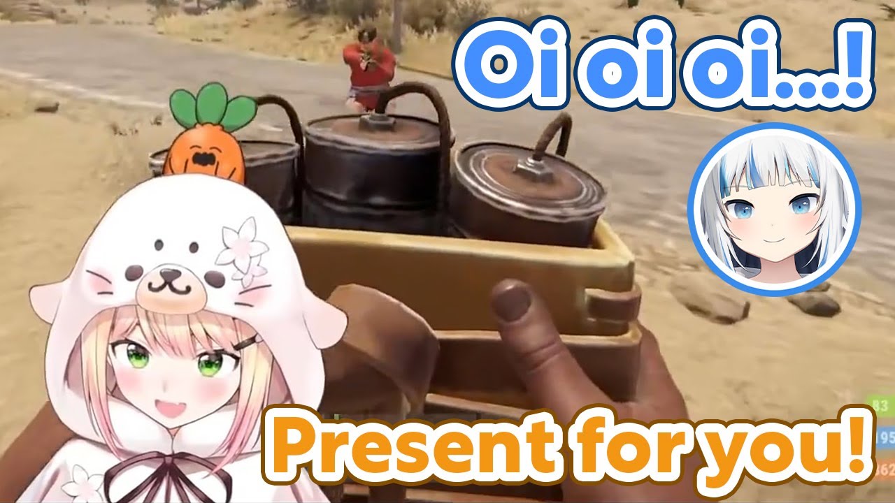 Nene and Gura met in search of a supply box【Hololive Clip/EngSub】