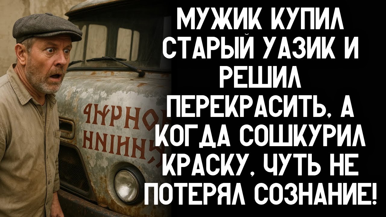 Мужик купил старый УАЗик и решил перекрасить, а когда сошкурил краску, чуть не потерял сознание!