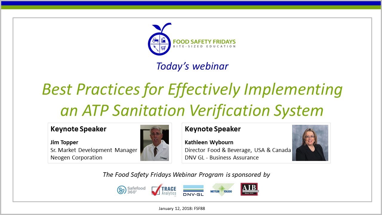 Best Practices for Effectively Implementing an ATP Sanitation Verification System