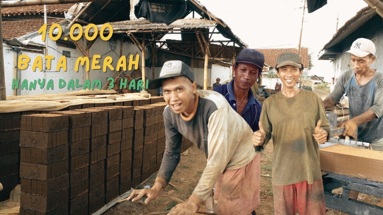 VIDEO LENGKAP proses pembuatan batu bata merah dengan mesin press | process of making red bricks