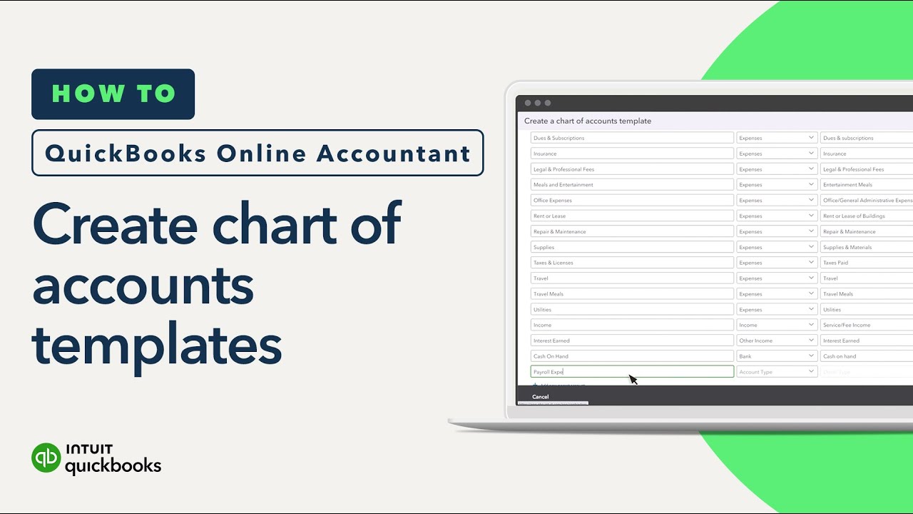 How to create chart of accounts templates in QuickBooks Online Accountant