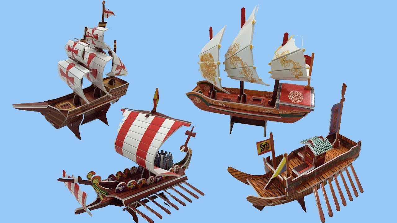 DIY Miniature Roman Warship, Santa, Maria & Panokson