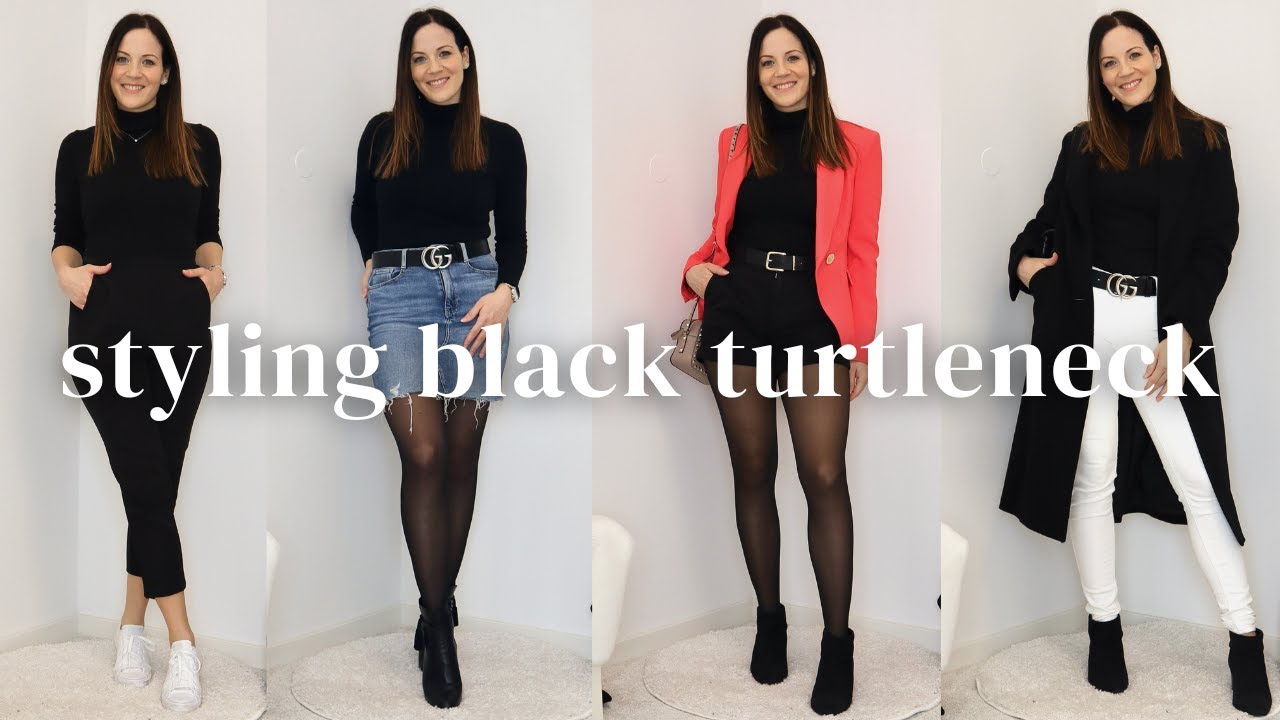 How To Style A Black TURTLENECK (12 Outfit Ideas!)