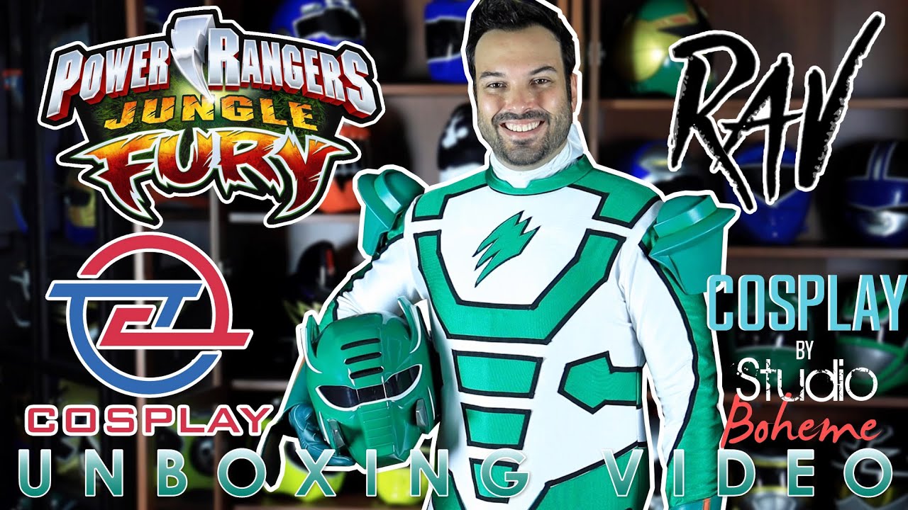 RAV & ET COSPLAY COMPLETE GREEN JUNGLE FURY POWER RANGER COSPLAY UNBOXING VID