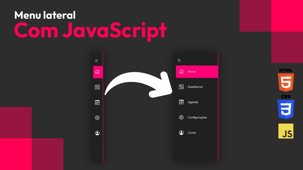 Como criar um menu lateral com HTML, CSS e JS - Parte 2/2