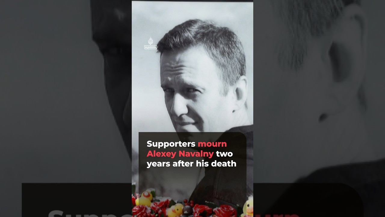 Supporters mourn Alexey Navalny two years after his death | #ajshorts