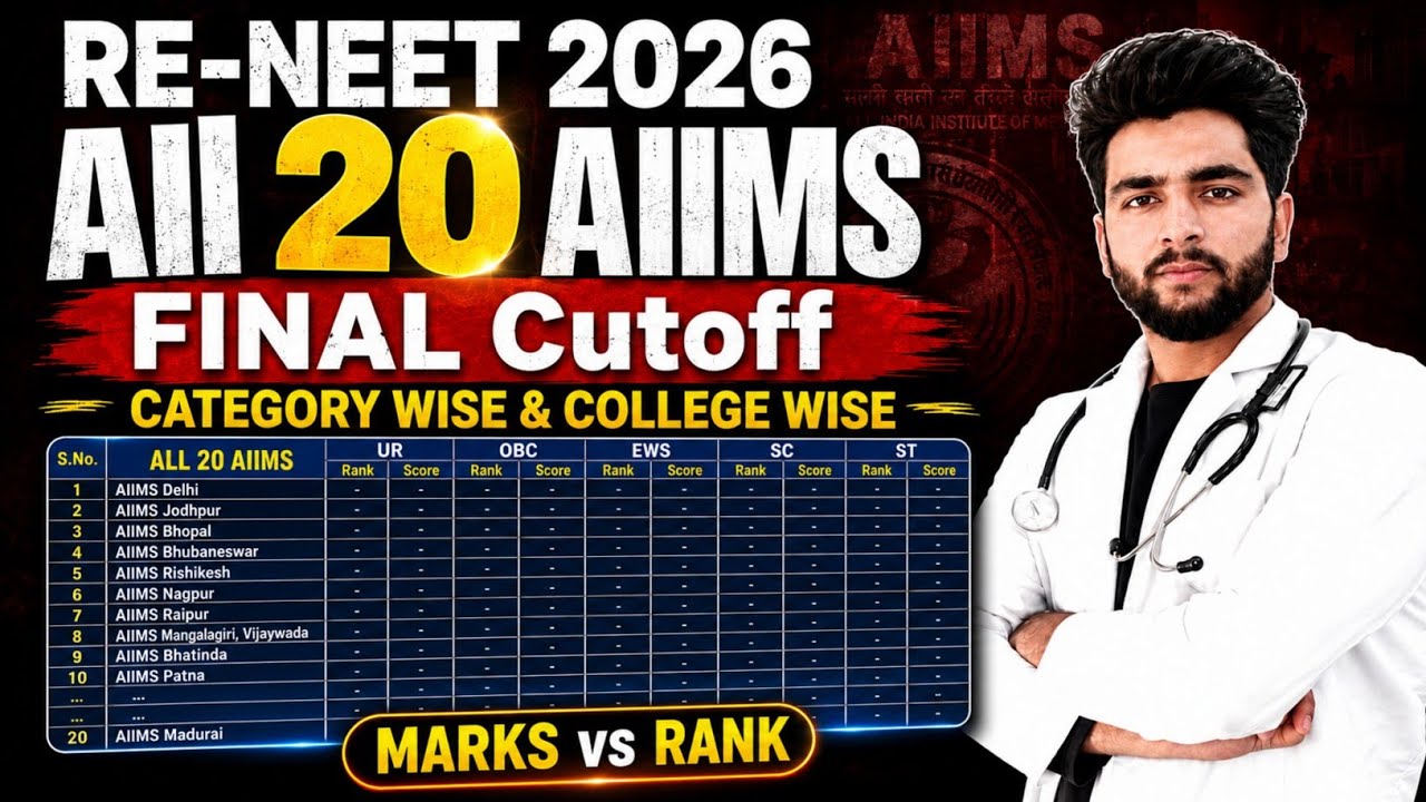 NEET 2026 Expected Cutoff for All AIIMS Category-Wise | Marks vs. Rank | AIIMS Counselling Process
