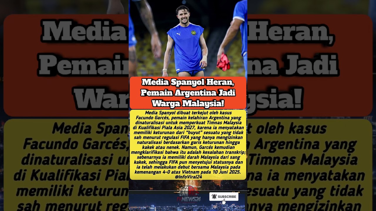 Media Spanyol Keheranan Facundo Garces Bisa Dinaturalisasi Bela Timnas Malaysia #shorts