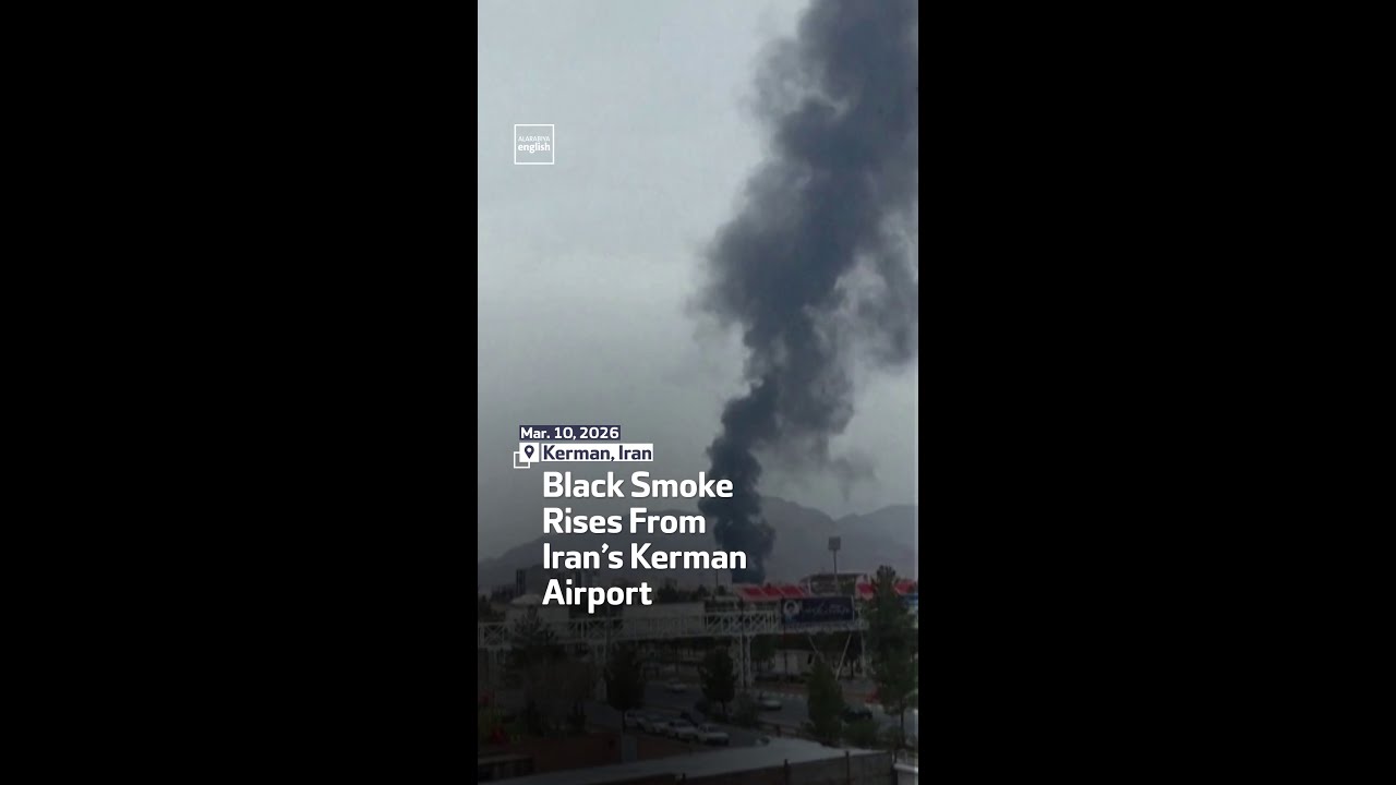 Black Smoke Rises From Kerman Airport