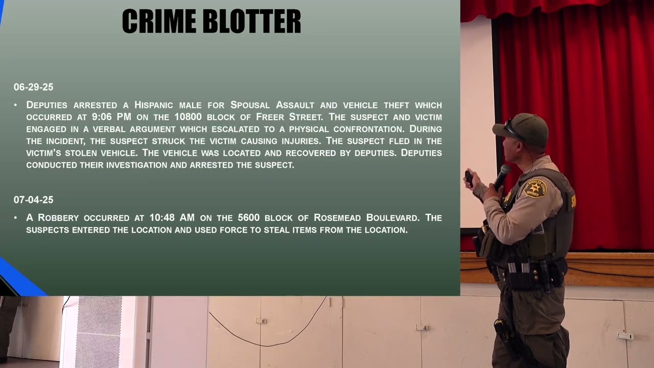 July 17, 2025 – City of Temple City Neighborhood Watch Area 7