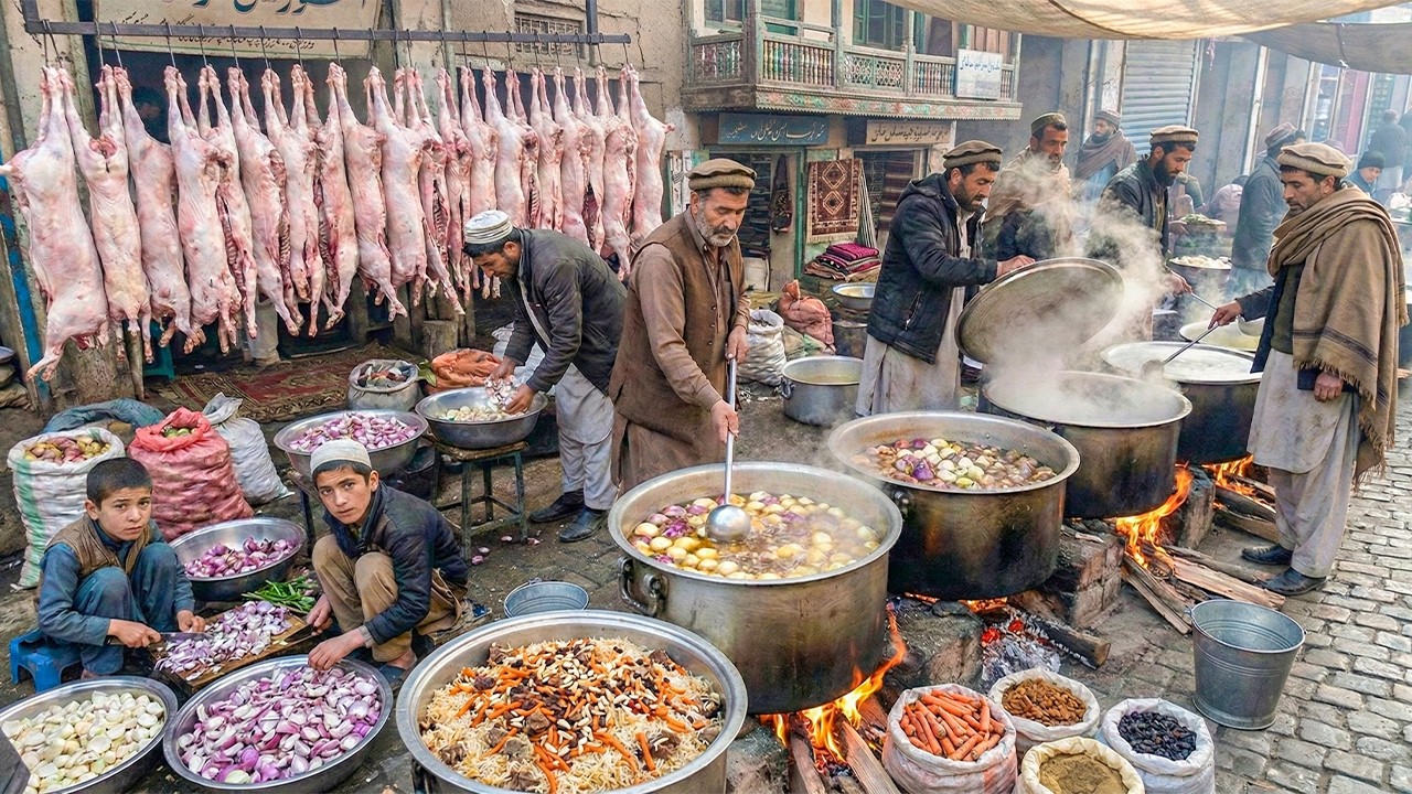 Breakfast in Afghanistan | Traditional Afghan morning street food | Kabuli pulao recipe | Liver fry