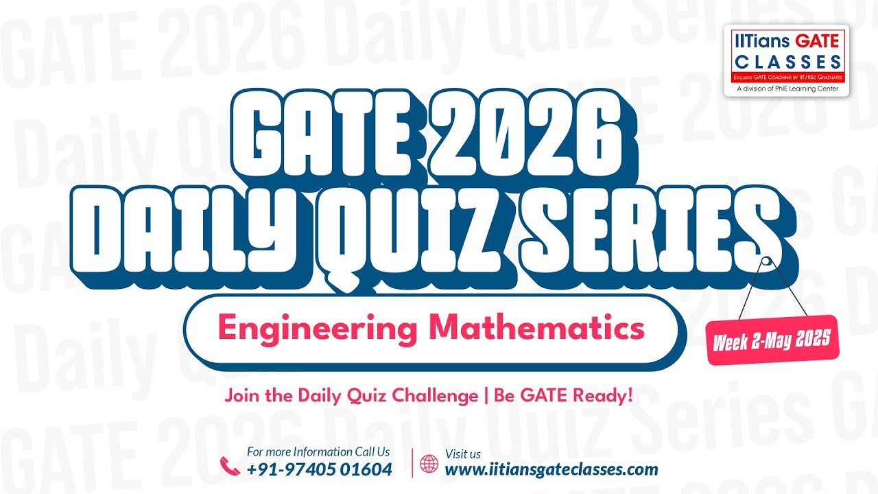 GATE 2026 Engineering Mathematics | Daily Quiz Series | Week 2 | May 2025
