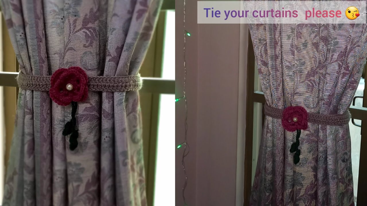 How to make crochet curtain tie backs. Easy crochet  pattern  for beginners.