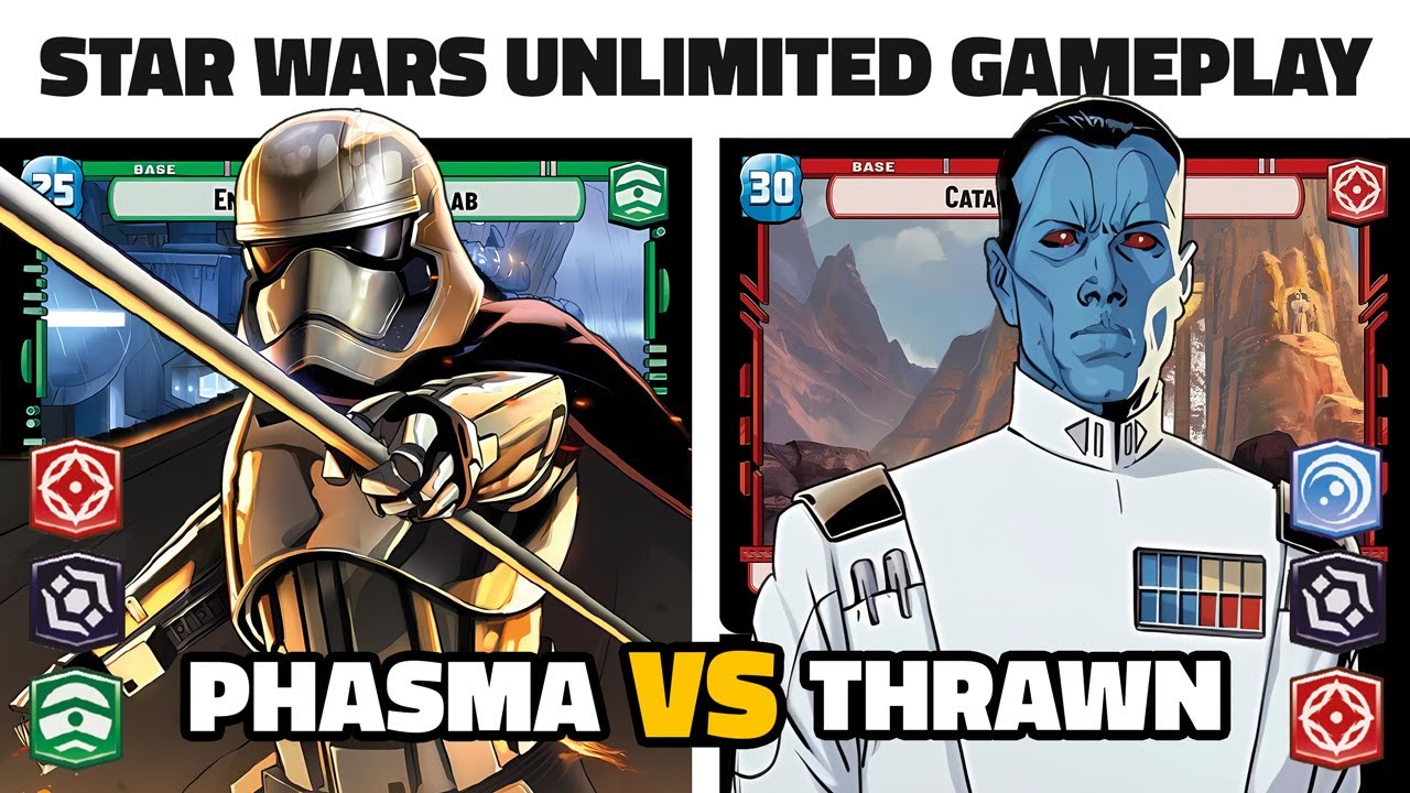 Captain Phasma VS Grand Admiral Thrawn Jump to Lightspeed Gameplay - Star Wars Unlimited SWU