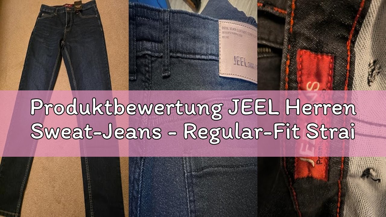 Produktbewertung JEEL Herren Sweat-Jeans - Regular-Fit Straight-Cut - Stretch Washed Denim-Look - Je