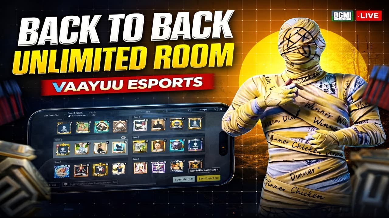 🏆 Vaayuu Esports BGMI Tournament | Custom Room | ₹1000 Prize Pool | Live