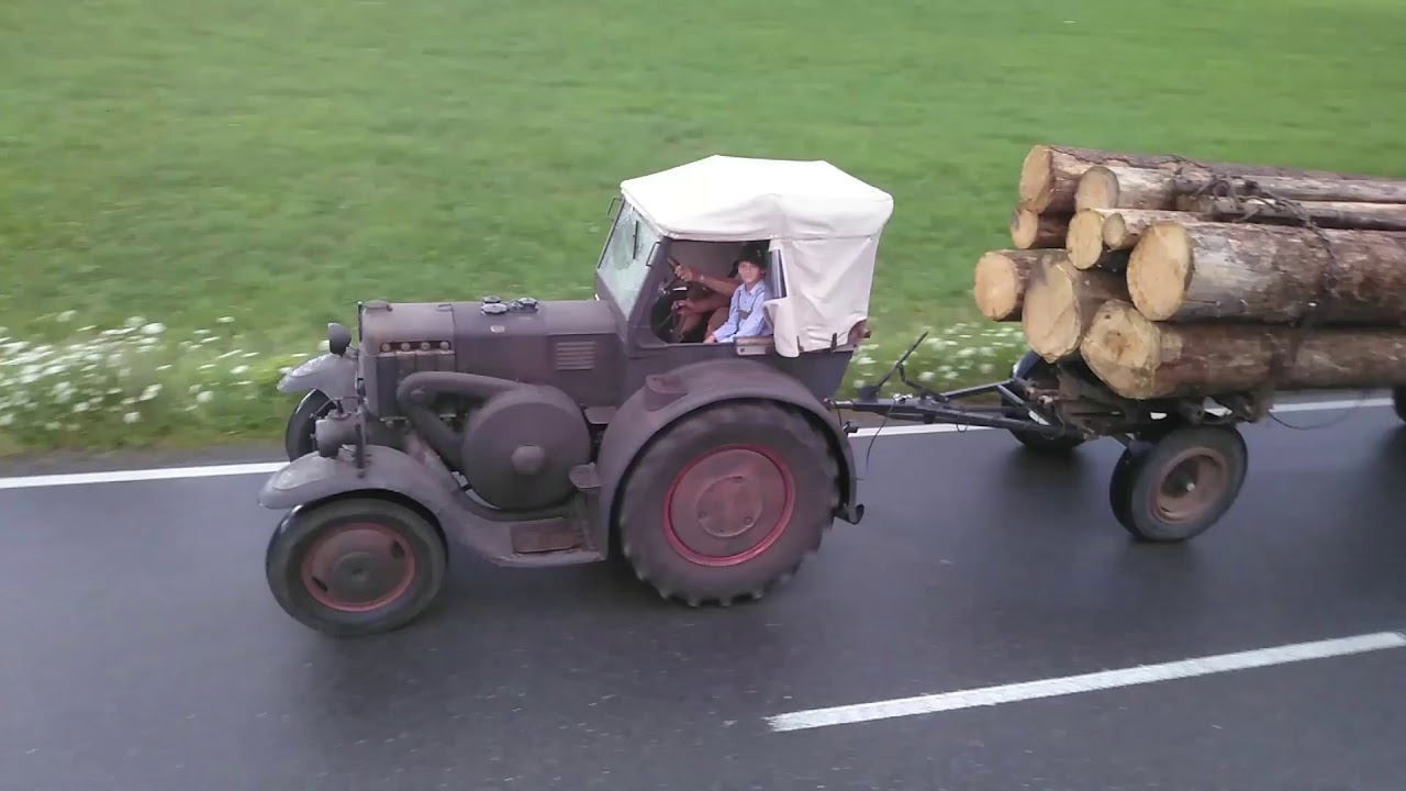 35er Eilbulldog Lanz Bulldog mit Langholz Heimfahrt von Karbach