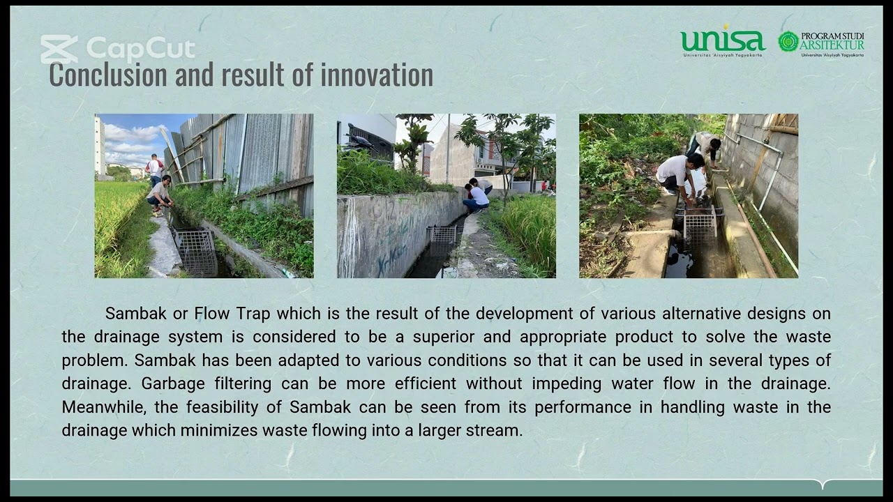SAMBAK [FLOW TRAP] AS A SUSTAINABLE TRASH TRAP ON DRAINAGE - B059