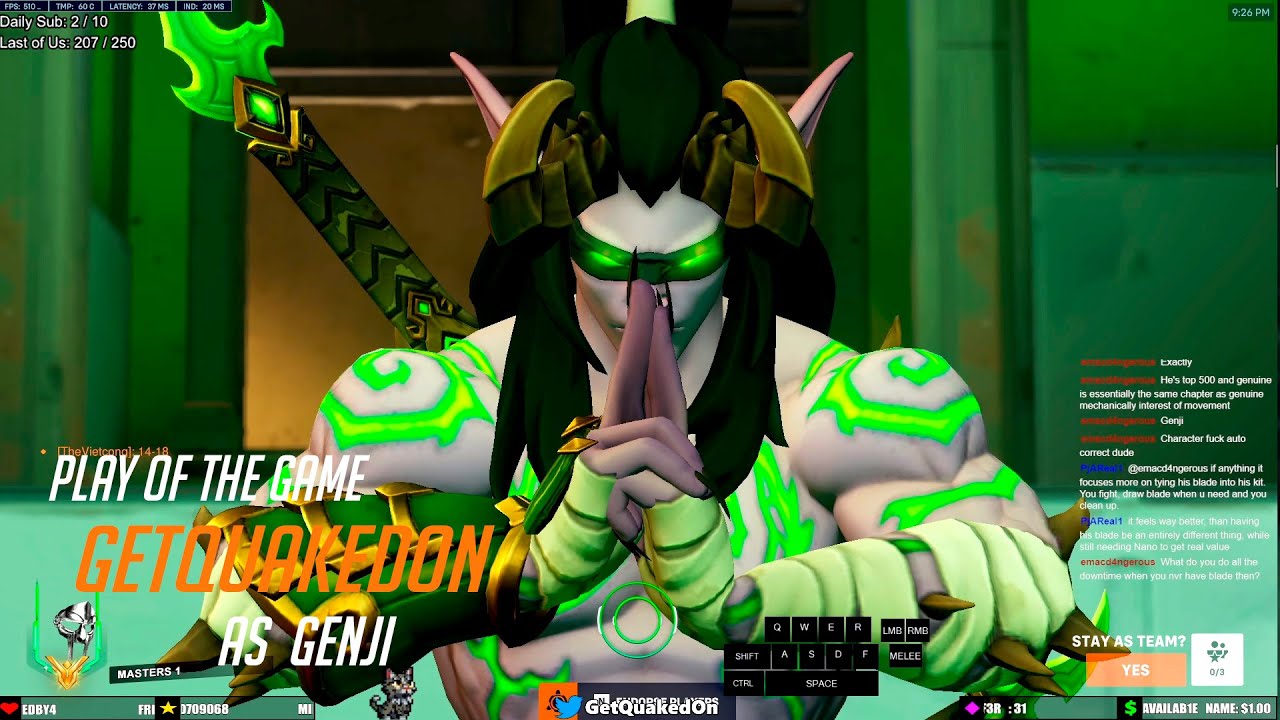 GETQUAKEDON DOOMFIST GOD PLAYS AS GENJI! [ OVERWATCH 2 TOP 500 SEASON 3 ]