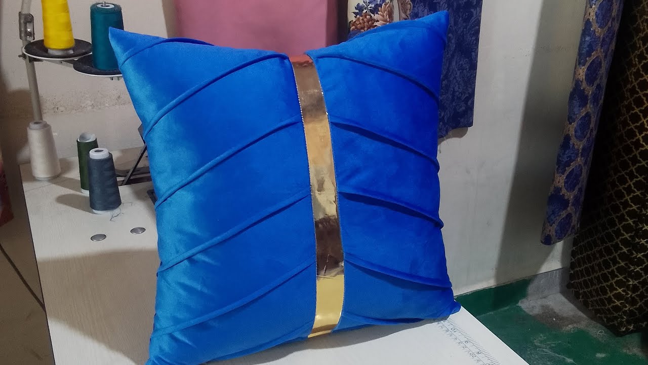 شاهد طريقة خياطة هذه الوسادة الرائعة بالشريط الذهبي 💯✂️