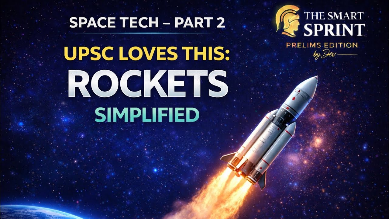 🚀 Rocket Technology Explained for UPSC Prelims 2026 | PSLV vs GSLV vs LVM3
