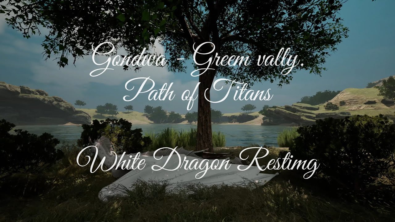Gondwa - Green valley,  Path of Titans - White dragon resting