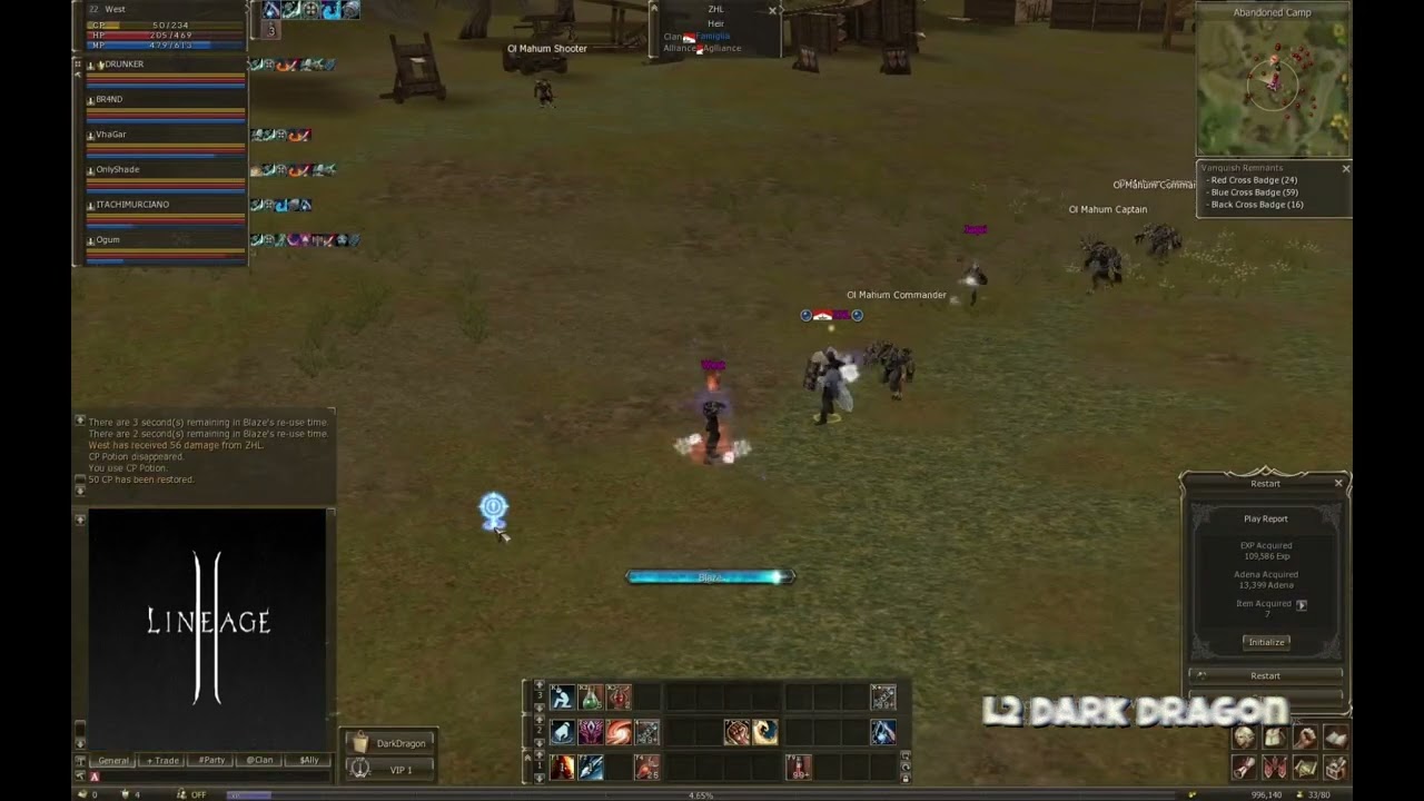 L2 Dark Dragon (Interlude x1) Abandoned Camp Adventures