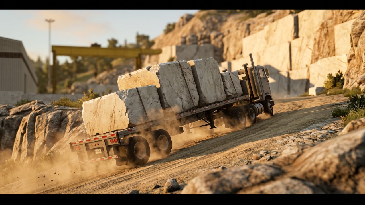 50 Ton Yük İle Mermer Ocağına Tırmanıyoruz | BeamNG drive |