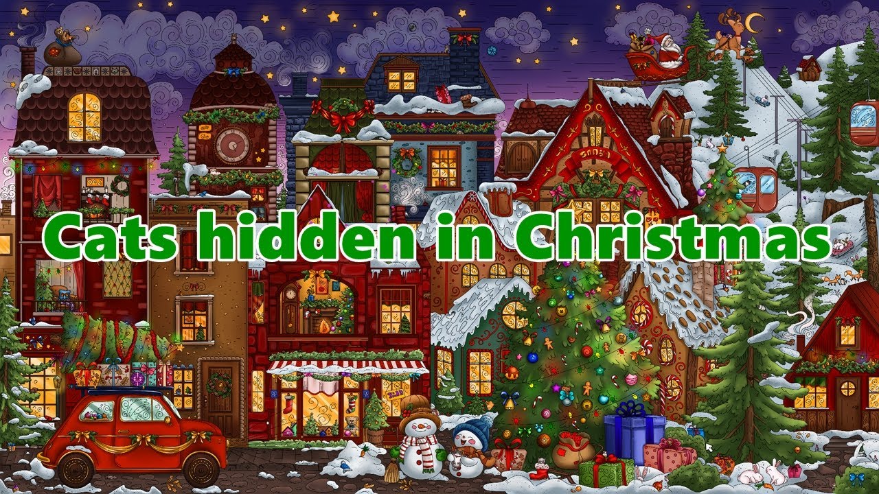 Cats hidden in Christmas - a visual puzzle