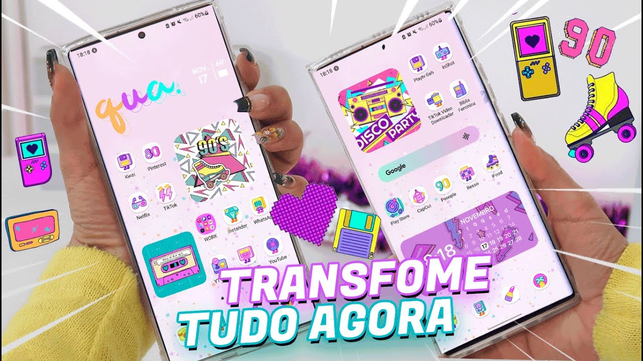 ORGANIZEI MEU CELULAR NOS ANOS 90 | Nova Personalização back to 90's