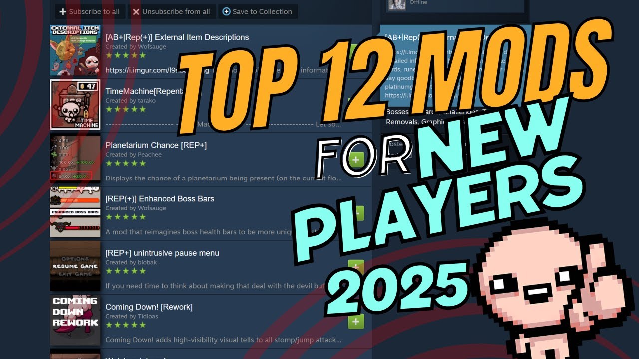 The Binding of Isaac: Top 12 Mods Recommended for New Players [2025 Edition for Repentance+]