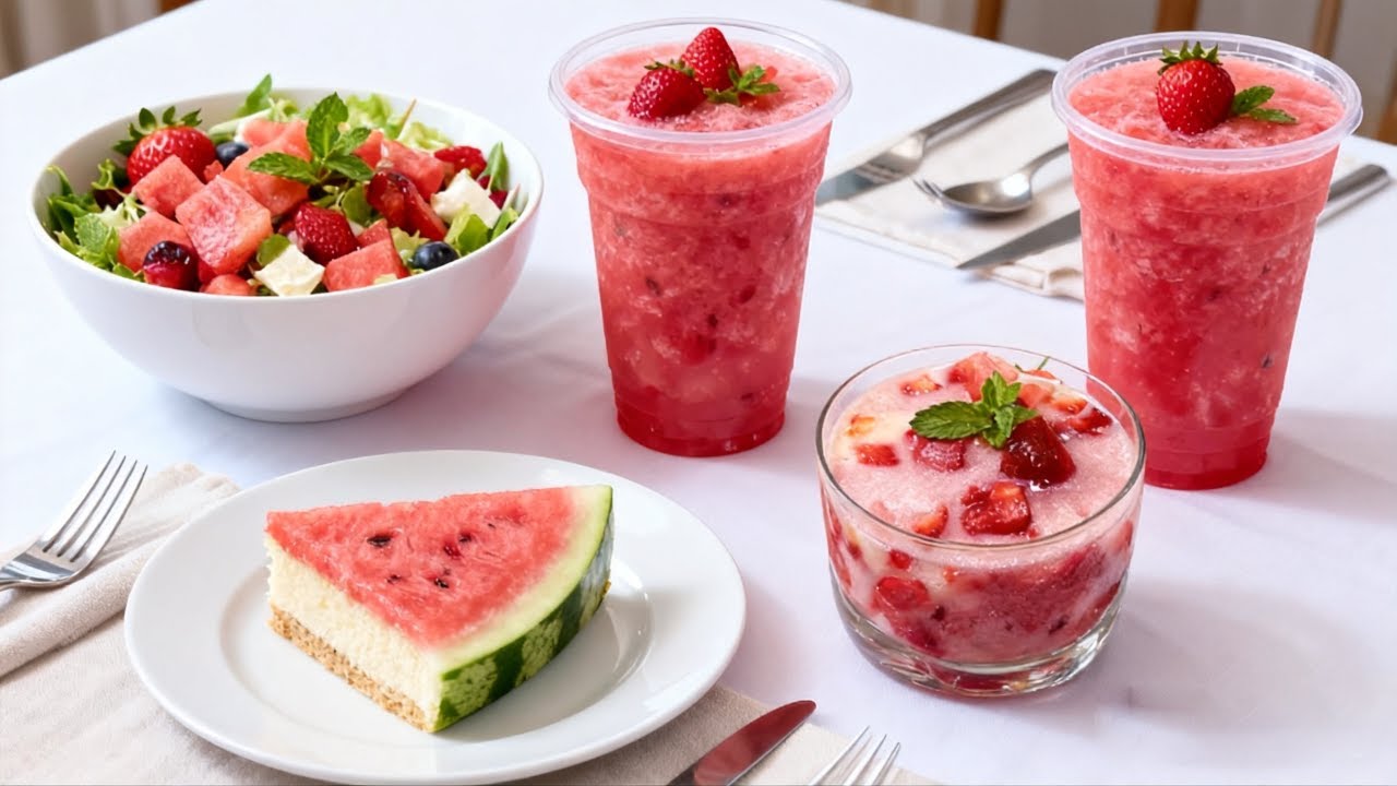 Satisfying Relaxing Video_🍉🎂🍰🍪Watermelon Dessert Recipe_Asmr_Tiktok