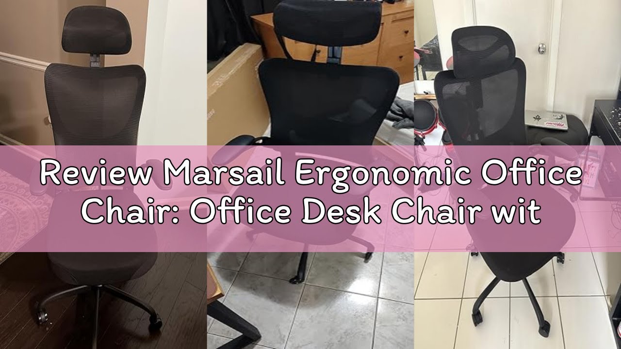 Review Marsail Ergonomic Office Chair: Office Desk Chair with High Back Mesh and Adjustable Lumbar S