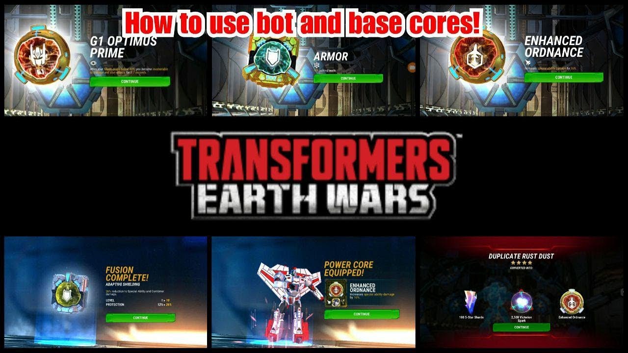 How to use base and bot power cores! TFEW, Transformers Earth Wars