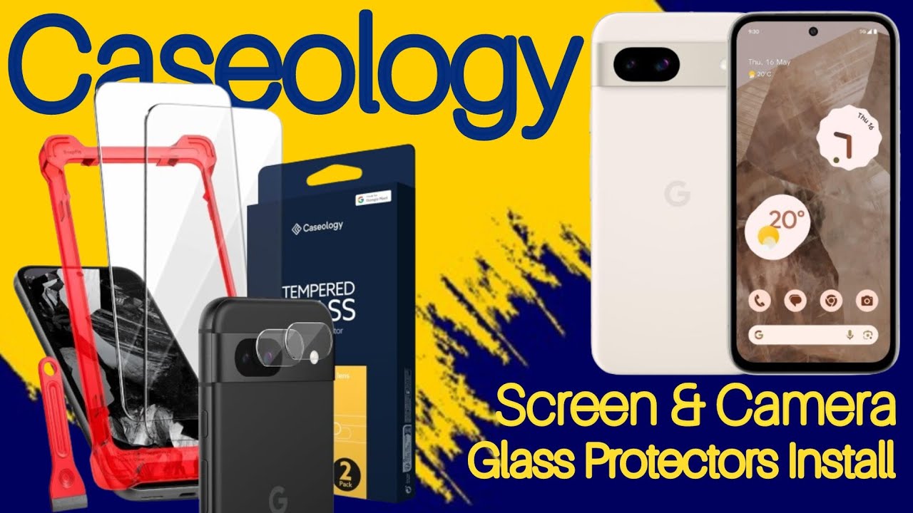 Ringke Tempered Glass Screen & Camera Glass Protectors install for Google Pixel 8a