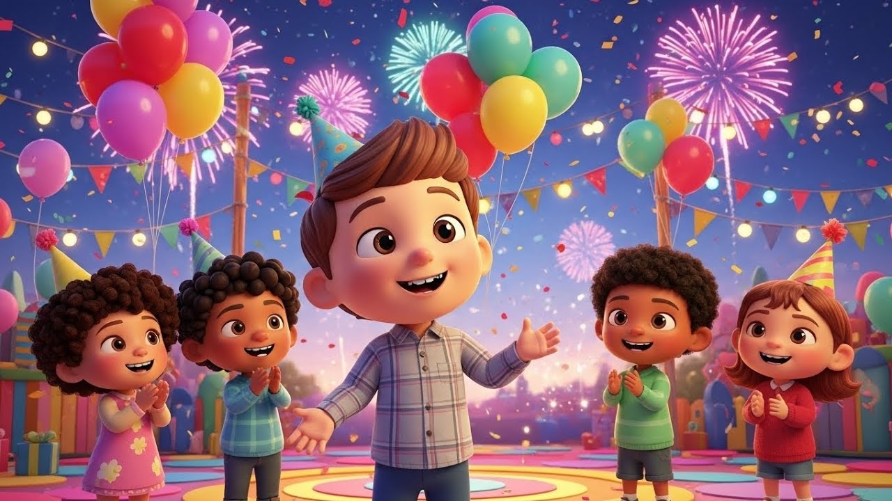 Happy New Year Here We Go 🎆 | New Year Song for Kids | English Poem #mythmela #nurseryrhymes #rhymes