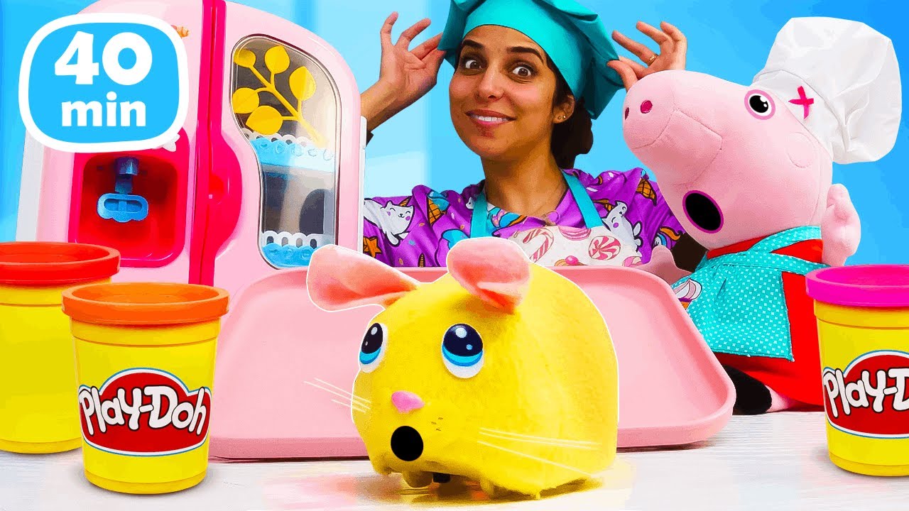 Jeux créatifs avec la peluche de cochon et Esma – Activités éducatives avec pâte à modeler