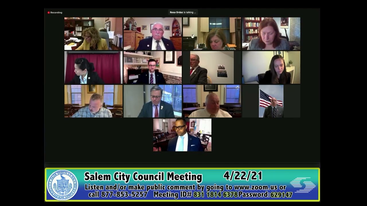 Salem, Massachusetts City Council Meeting 4/22/2021