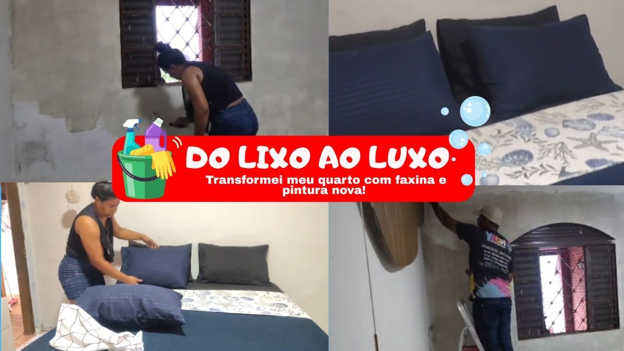 DO LIXO AO LUXO 😱🏠 Transformei meu quarto com faxina e pintura nova!🏚️ + 🧼 = ✨ #donadecasa #faxina