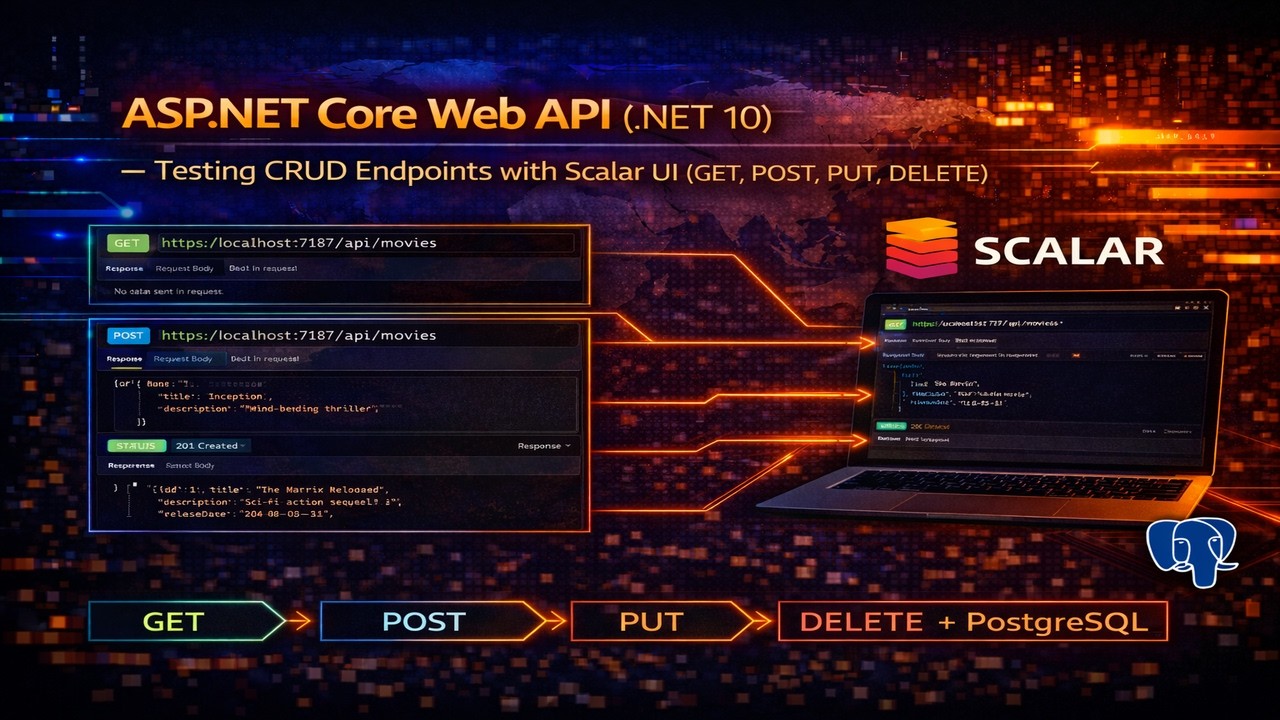 30. ASP.NET Core Web API (.NET 10) - Testing CRUD Endpoints with Scalar UI (GET, POST, PUT, DELETE)