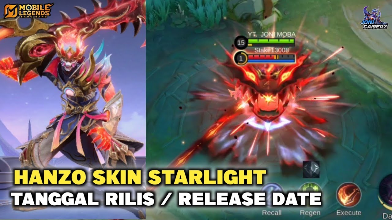 HANZO SKIN STARLIGHT UPDATE - TANGGAL RILIS / RELEASE DATE - GAMEPLAY MOBILE LEGENDS