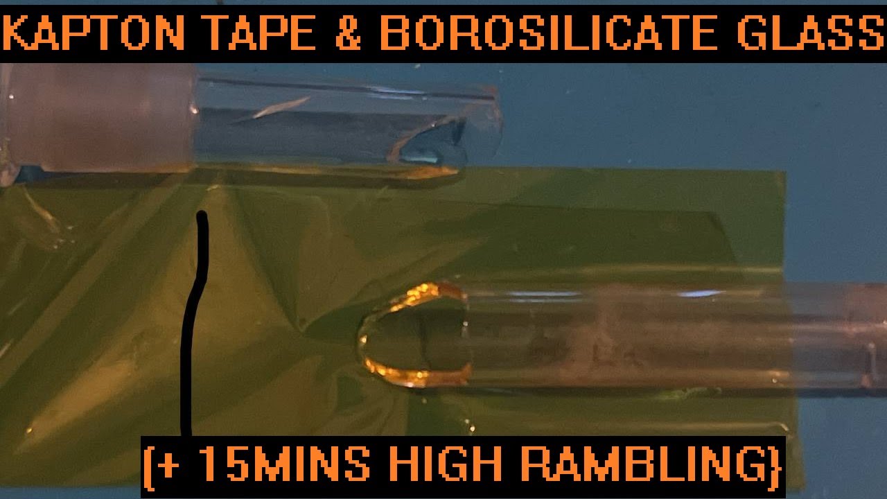Repairing a broken borosilicate glass downstem with polyamide tape.