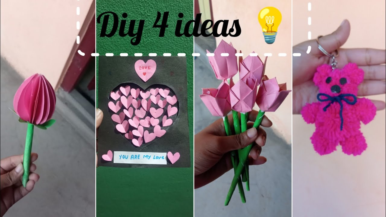 Diy 4 gift ideas 💡💌🌷🧸।। How to make a perfect gift for birthday ।।# diy ।।#craftsideas।।