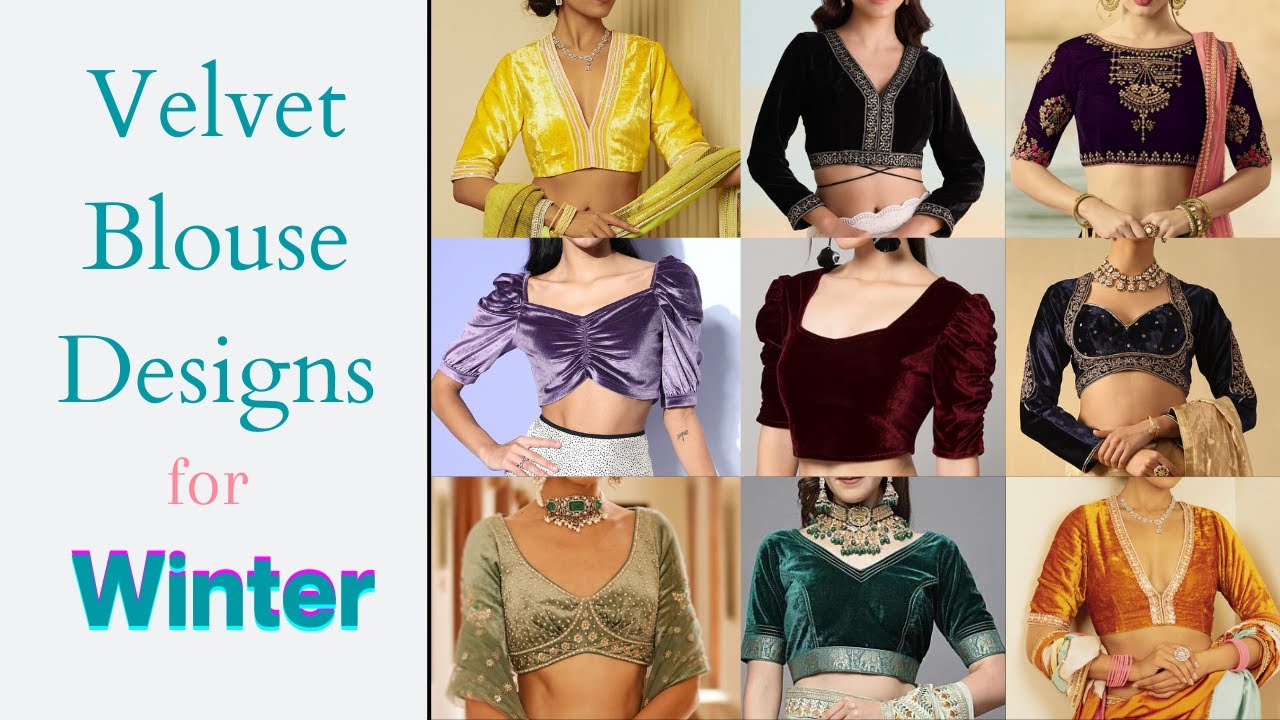 Velvet Blouse Designs 2024 For Winter | Velvet Blouse New Designs Images | Velvet Blouse Design