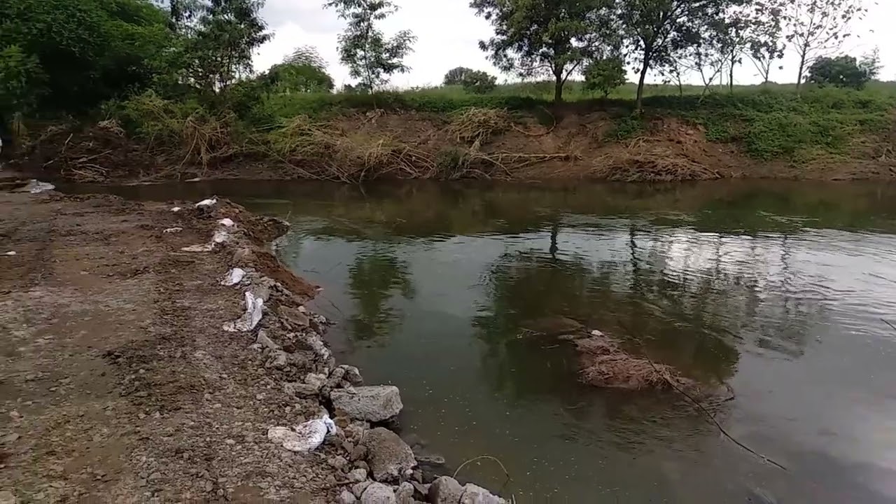 River water flow diversion before  construction bridge..