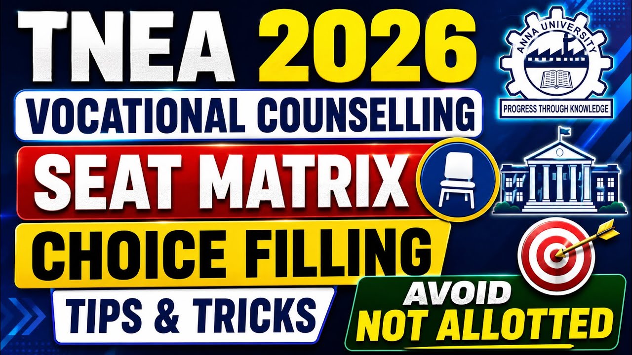 TNEA 2026 Vocational Counselling | Seat Matrix Analysis 🔥Choice Filling Tricks to Avoid NOT ALLOTTED