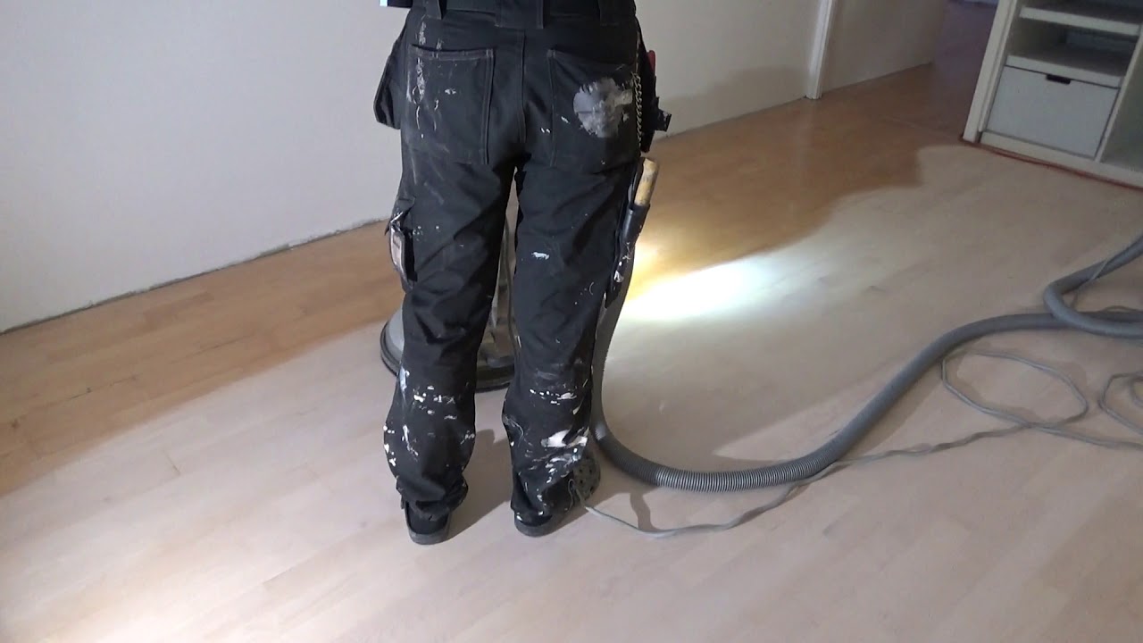 Koivuparketin hionta. Ja sävytys Pallmann pall-x 333 color ilman konetta osa.1