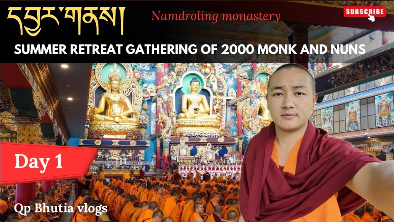 SUMMER RETREAT GATHERING OF 2000 MONK AND NUNS.🙏🏻 Qp Bhutia vlogs | Namdroling | Karnataka | monk 