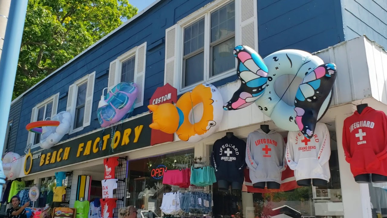 Walking Grand Bend main street.